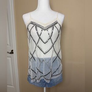 Maurices Sheer Beaded Sequin Top Size Medium